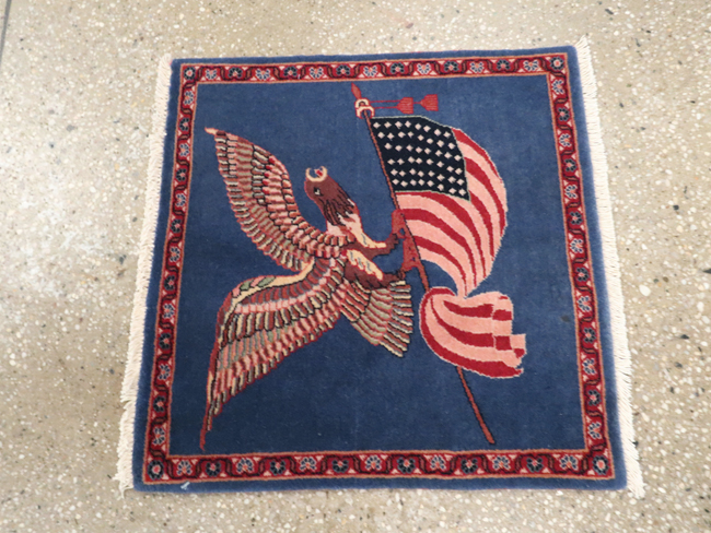 Modern Persian Kashan Flag Pictorial Rug (Pair: 1 of 2), No.30044 - Gsblank