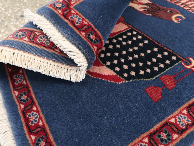 Modern Persian Kashan Flag Pictorial Rug (Pair: 1 of 2), No.30044 - Gsblank