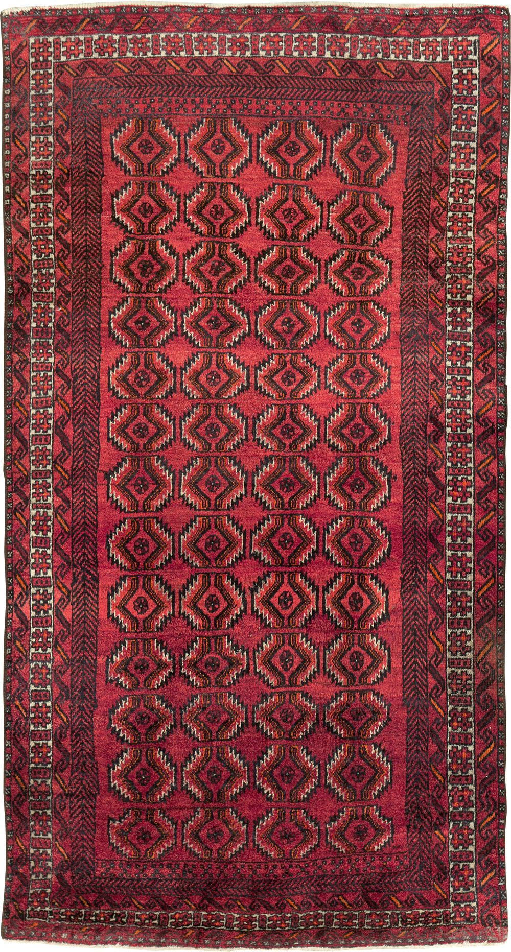 Vintage Central Asian Turkoman Tribal Throw Rug, No.30054 - Gsblank