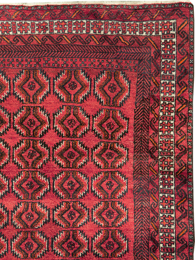 Vintage Central Asian Turkoman Tribal Throw Rug, No.30054 - Gsblank