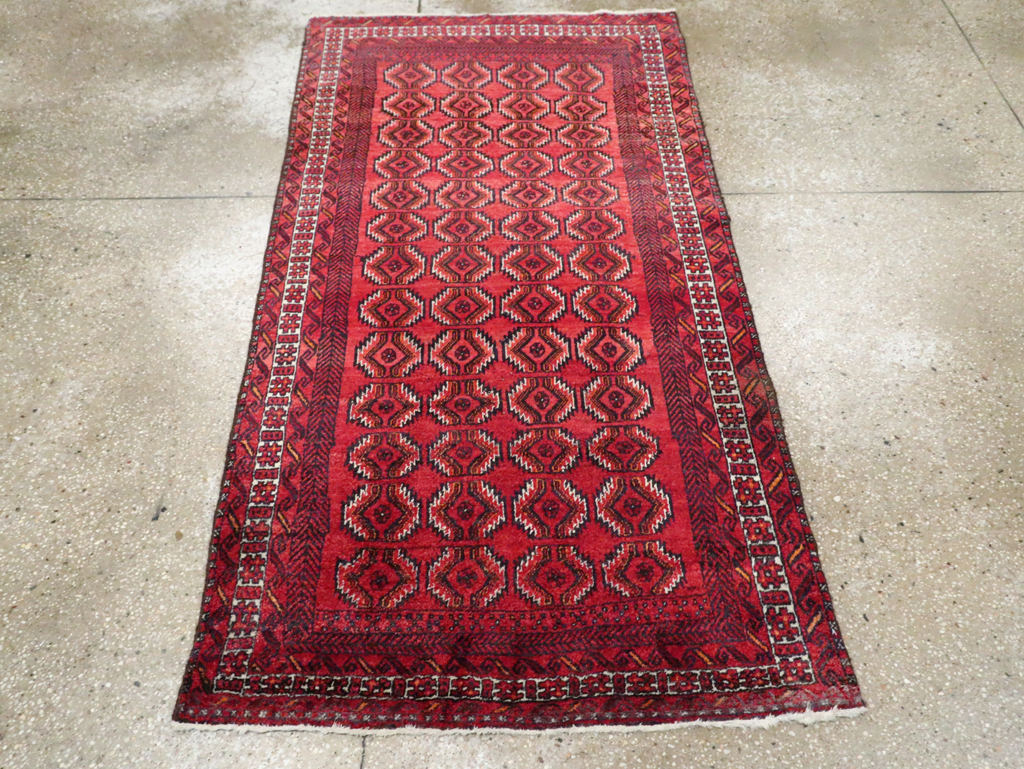 Vintage Central Asian Turkoman Tribal Throw Rug, No.30054 - Gsblank