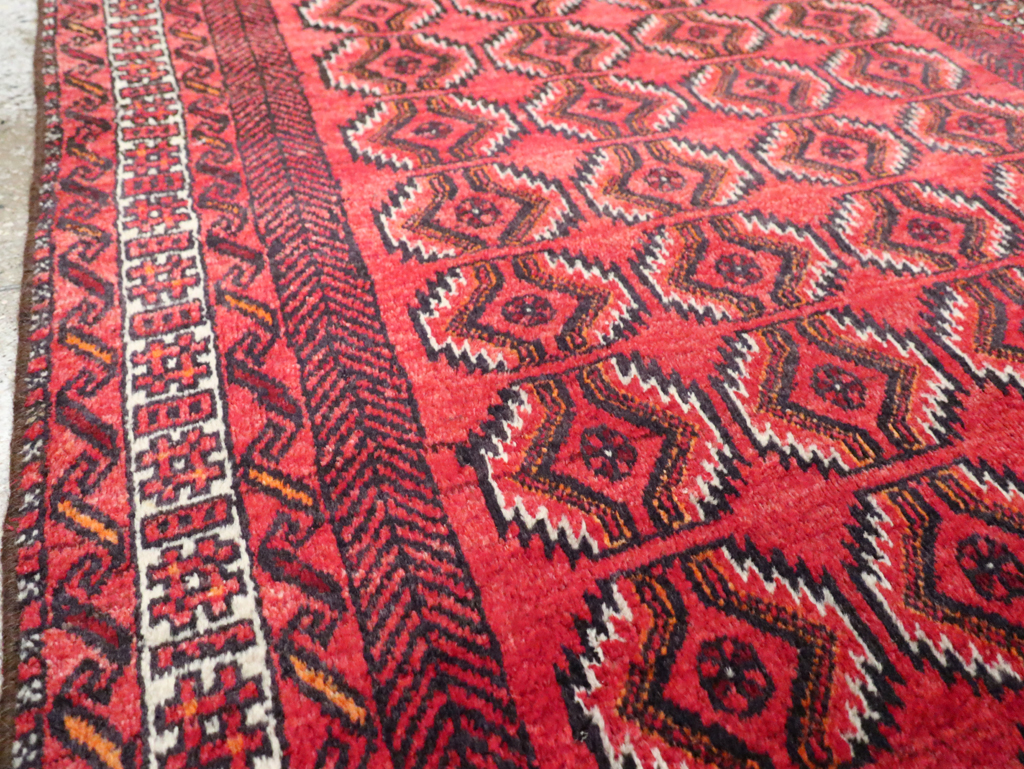 Vintage Central Asian Turkoman Tribal Throw Rug, No.30054 - Gsblank
