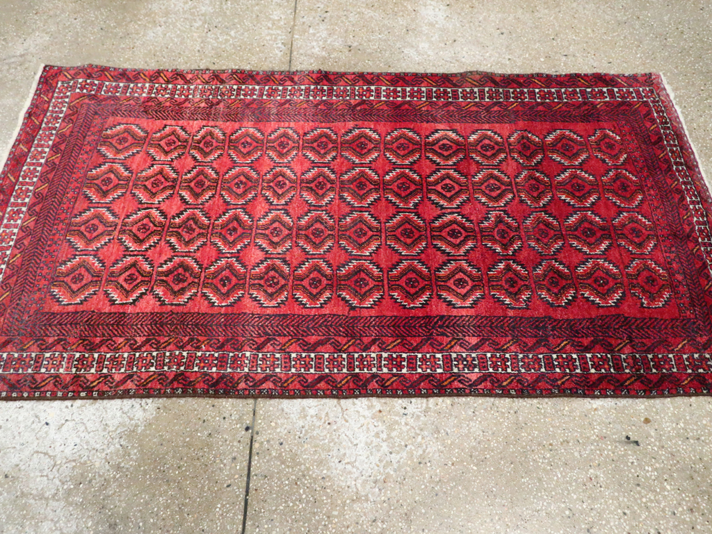 Vintage Central Asian Turkoman Tribal Throw Rug, No.30054 - Gsblank