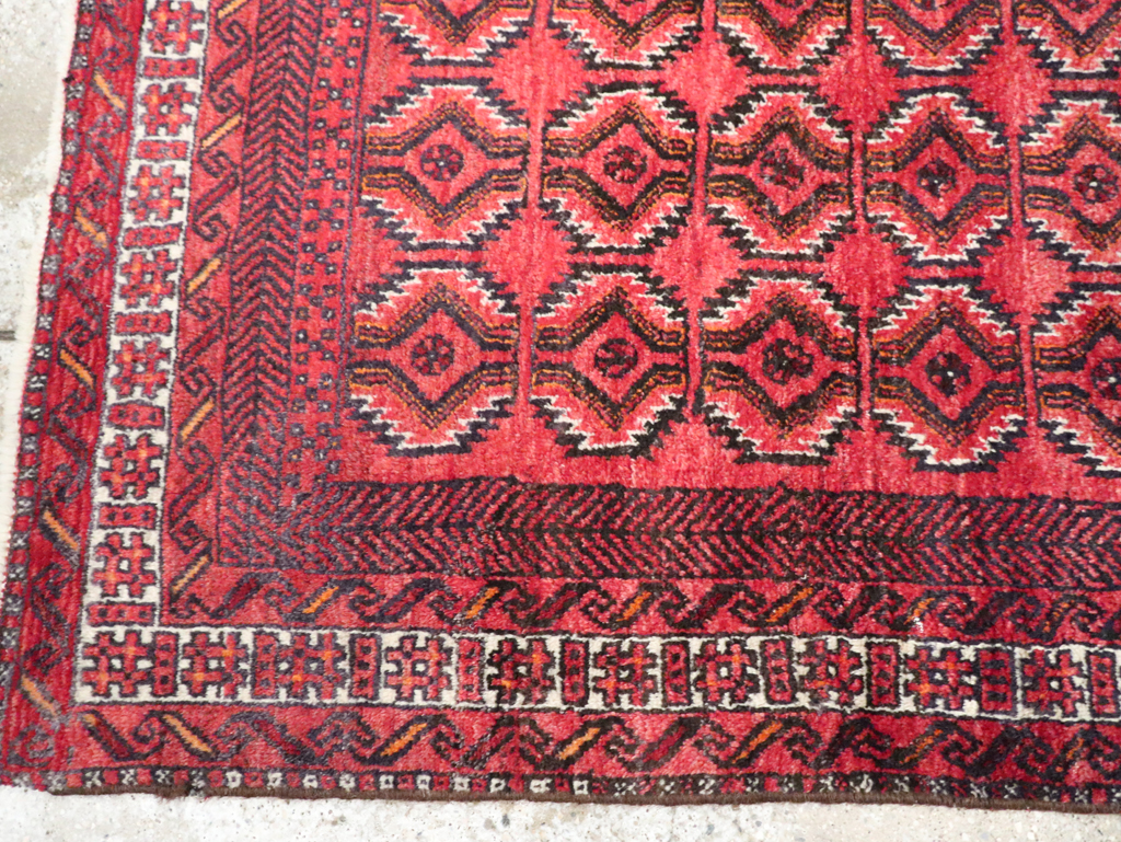 Vintage Central Asian Turkoman Tribal Throw Rug, No.30054 - Gsblank