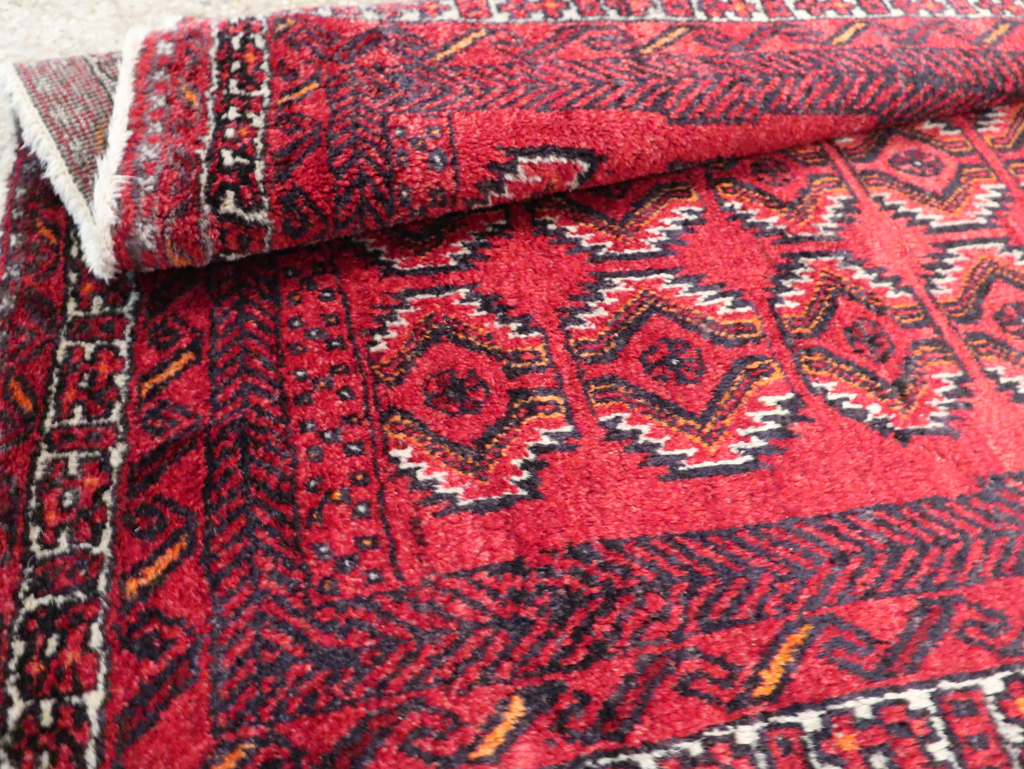 Vintage Central Asian Turkoman Tribal Throw Rug, No.30054 - Gsblank