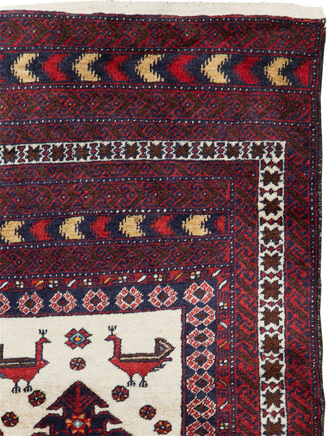 Vintage Persian Pictorial Baluch Rug, No.30055 - Gsblank
