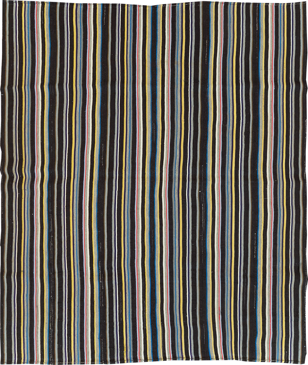 Striped Mid-20th Century Turkish Flatweave Kilim, No.30060 - Gsblank
