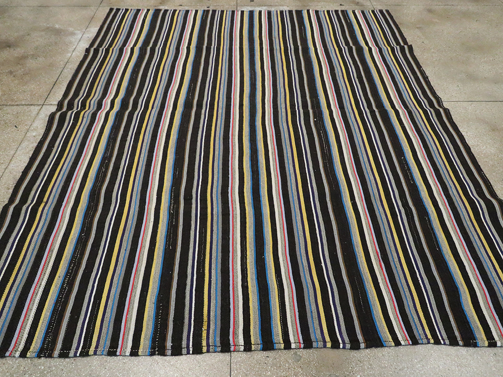 Striped Mid-20th Century Turkish Flatweave Kilim, No.30060 - Gsblank