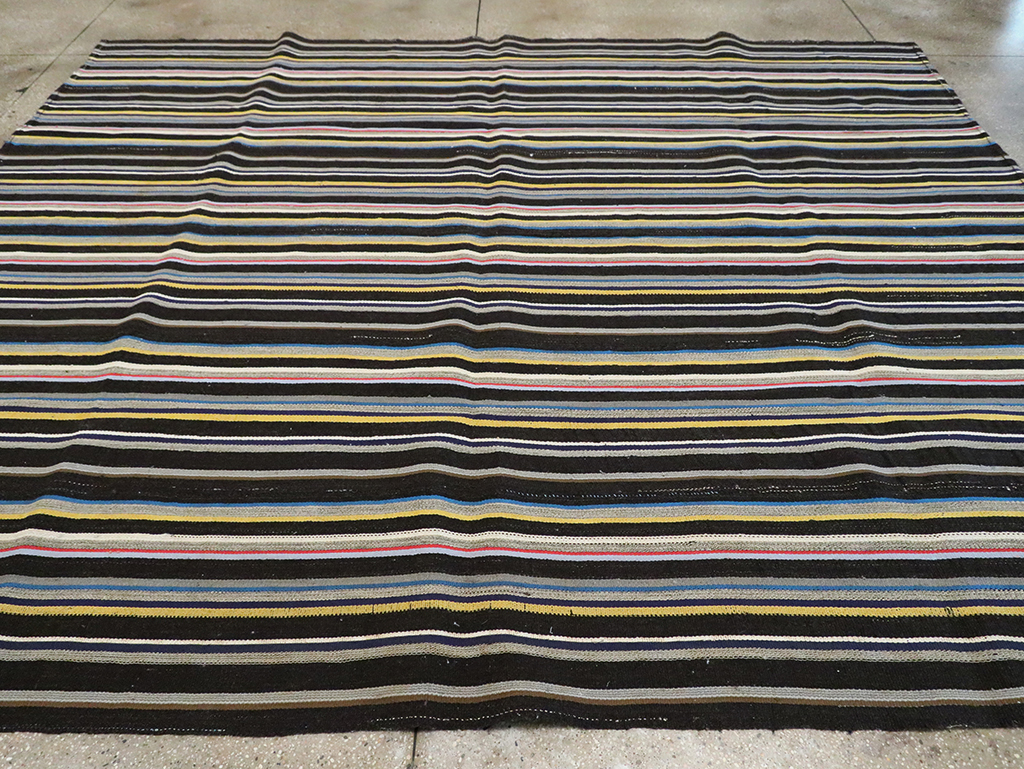Striped Mid-20th Century Turkish Flatweave Kilim, No.30060 - Gsblank