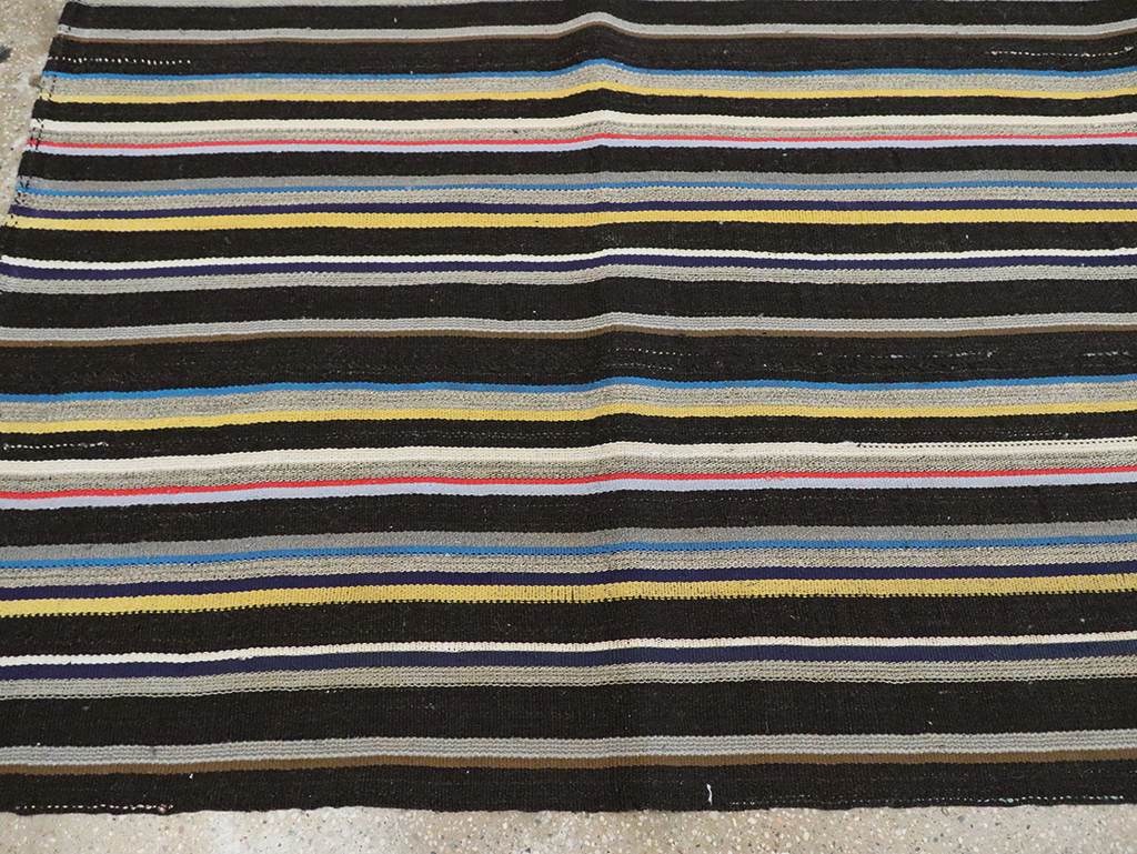 Striped Mid-20th Century Turkish Flatweave Kilim, No.30060 - Gsblank
