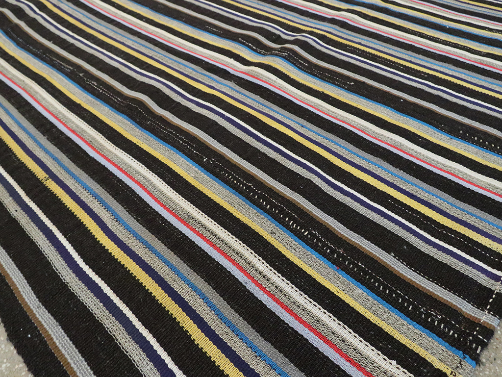 Striped Mid-20th Century Turkish Flatweave Kilim, No.30060 - Gsblank