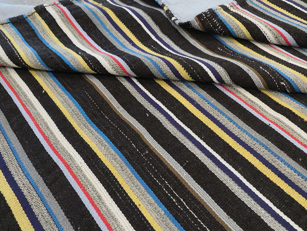Striped Mid-20th Century Turkish Flatweave Kilim, No.30060 - Gsblank