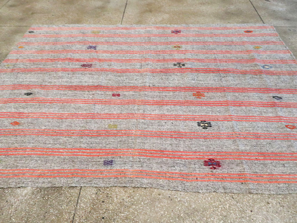 Mid-20th Century Handmade Turkish Flatweave Kilim, No.30068 - Gsblank