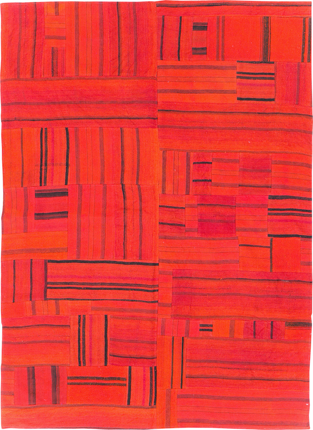 21st Century Red Patchwork Style Turkish Flatweave Kilim, No.30083 - Gsblank