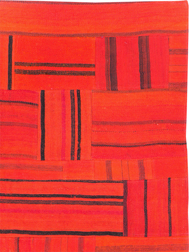 21st Century Red Patchwork Style Turkish Flatweave Kilim, No.30083 - Gsblank