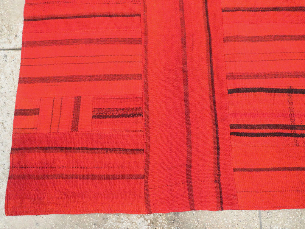 21st Century Red Patchwork Style Turkish Flatweave Kilim, No.30083 - Gsblank
