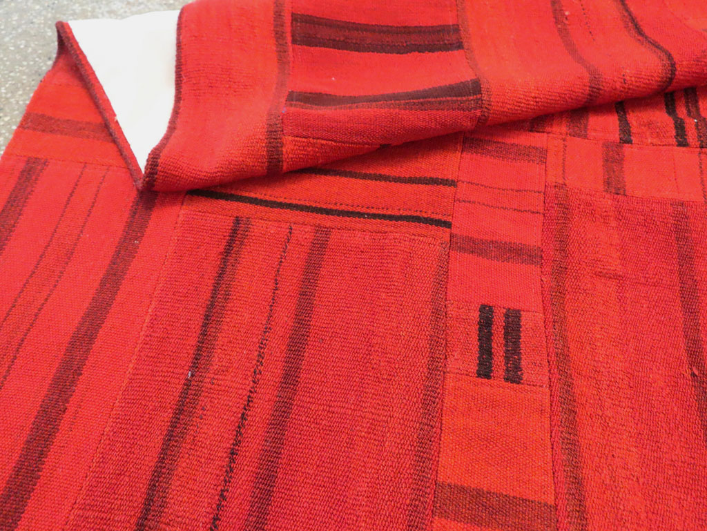 21st Century Red Patchwork Style Turkish Flatweave Kilim, No.30083 - Gsblank