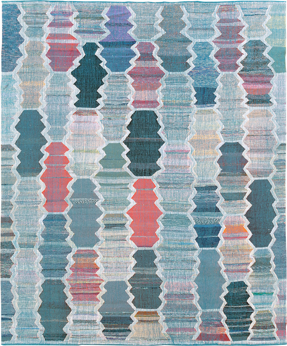 Contemporary Turkish Flatweave Kilim Large Room Size Carpet, No.30097 - Gsblank