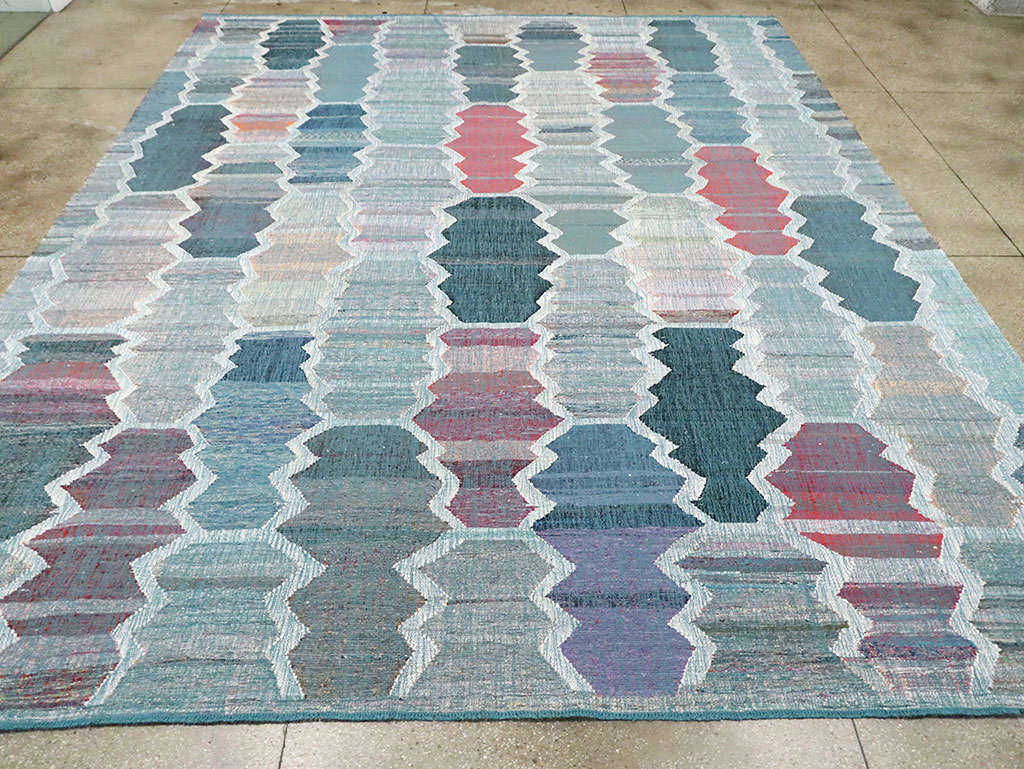 Contemporary Turkish Flatweave Kilim Large Room Size Carpet, No.30097 - Gsblank