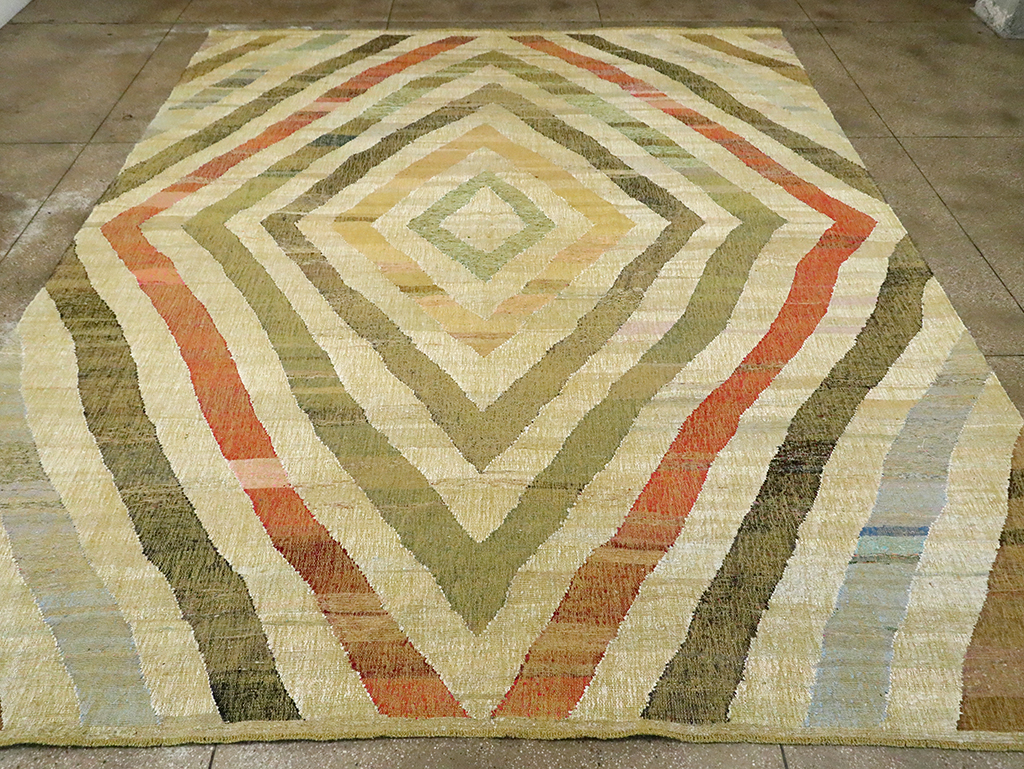 Large Contemporary Turkish Flat-Weave Kilim, No.30098 - Gsblank