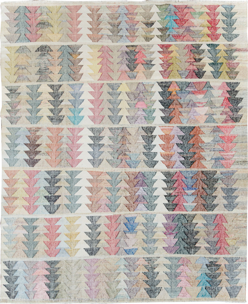 Contemporary Turkish Flatweave Kilim Room Size Carpet, No.30101 - Gsblank