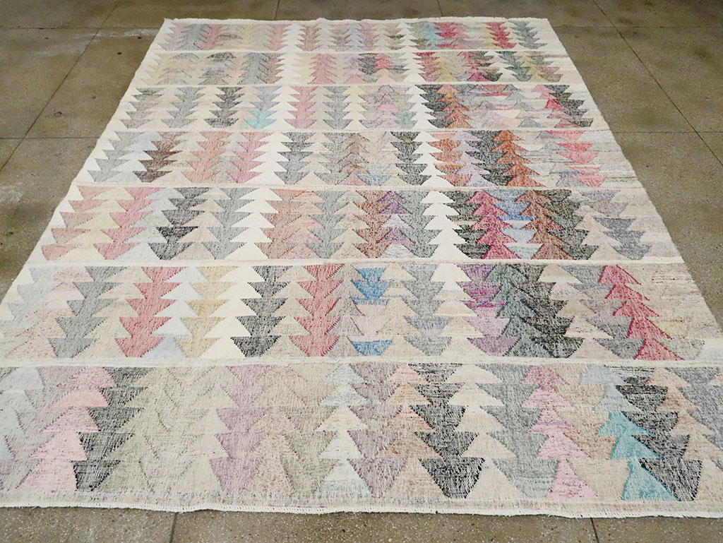 Contemporary Turkish Flatweave Kilim Room Size Carpet, No.30101 - Gsblank