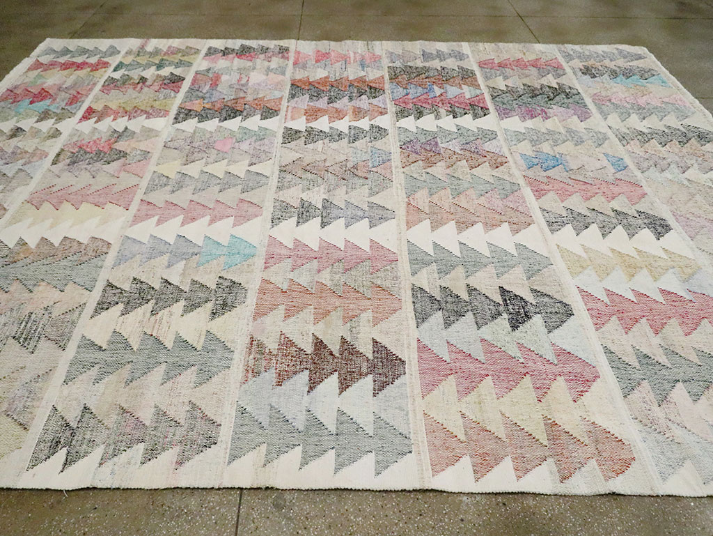Contemporary Turkish Flatweave Kilim Room Size Carpet, No.30101 - Gsblank