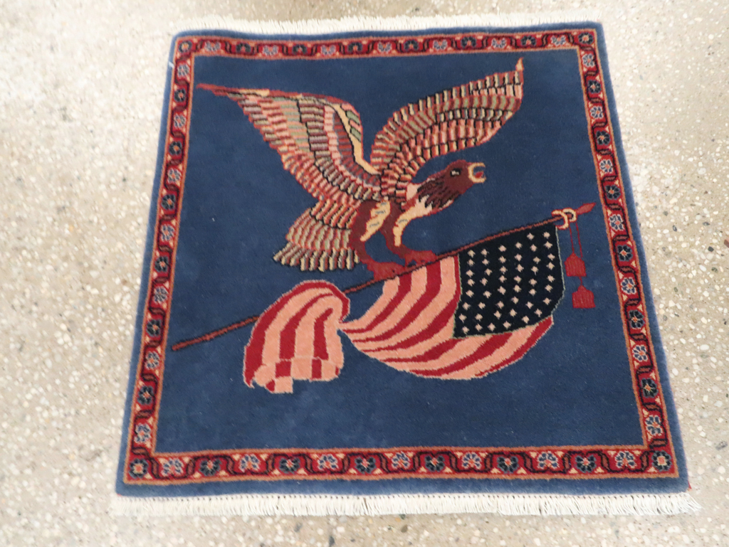 Modern Persian Kashan Flag Pictorial Rug (Pair: 2 of 2), No.30103 - Gsblank