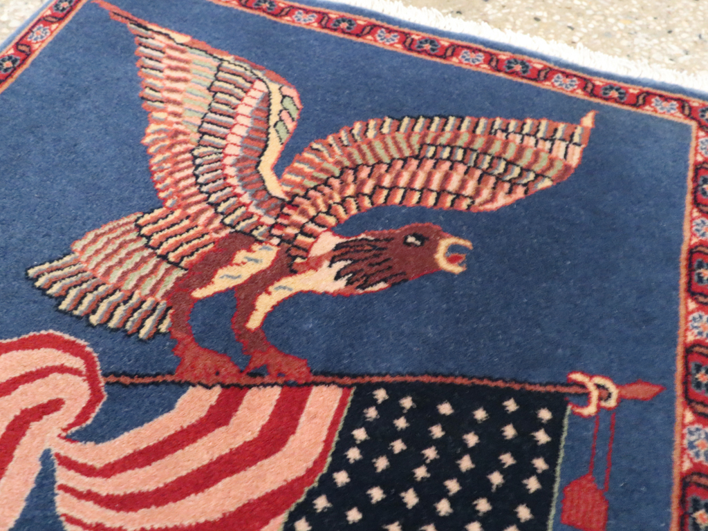 Modern Persian Kashan Flag Pictorial Rug (Pair: 2 of 2), No.30103 - Gsblank