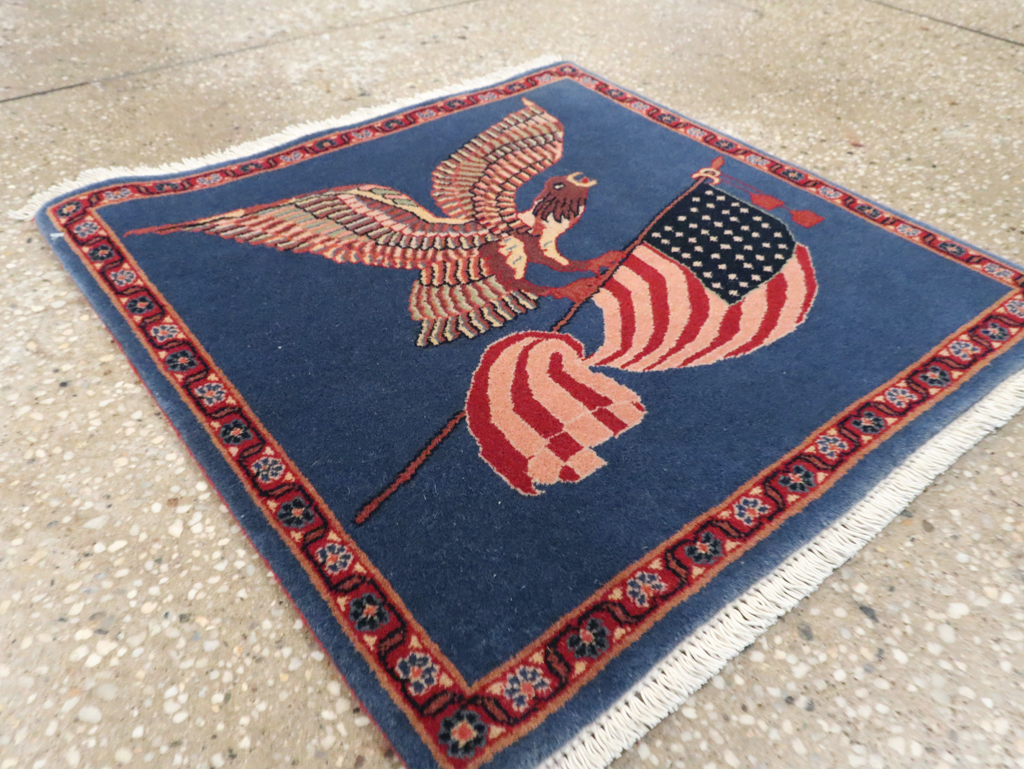 Modern Persian Kashan Flag Pictorial Rug (Pair: 2 of 2), No.30103 - Gsblank