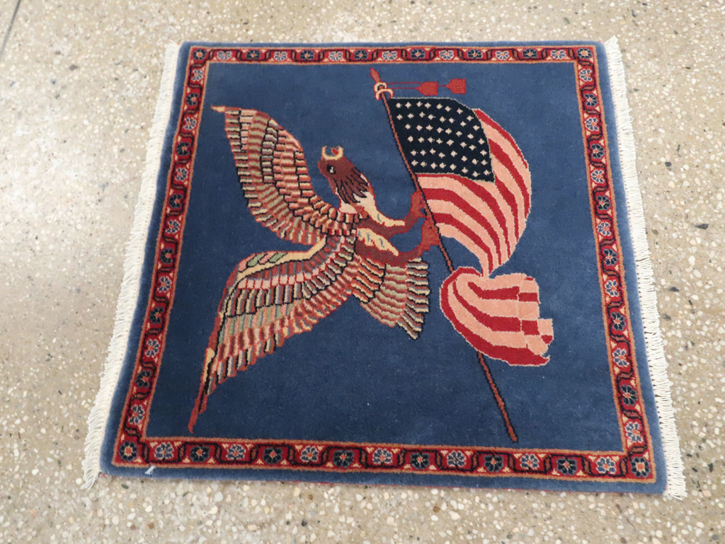Modern Persian Kashan Flag Pictorial Rug (Pair: 2 of 2), No.30103 - Gsblank