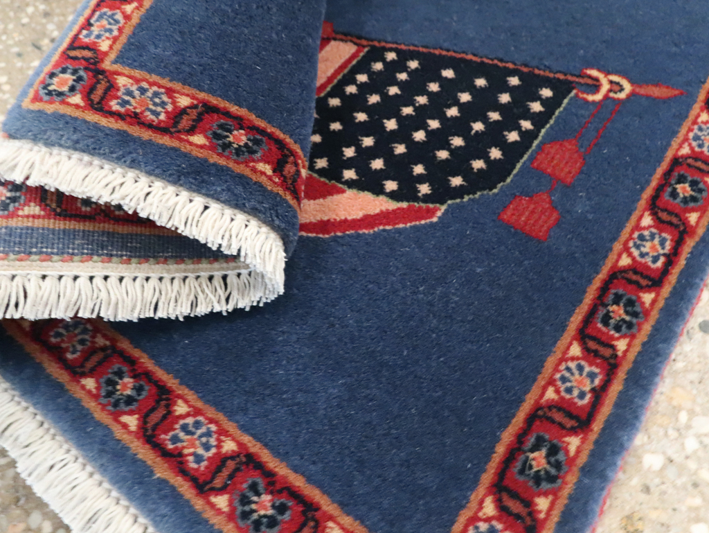 Modern Persian Kashan Flag Pictorial Rug (Pair: 2 of 2), No.30103 - Gsblank