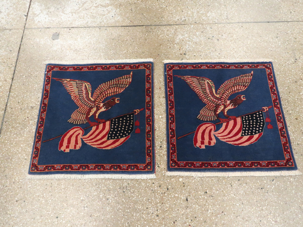Modern Persian Kashan Flag Pictorial Rug (Pair: 2 of 2), No.30103 - Gsblank