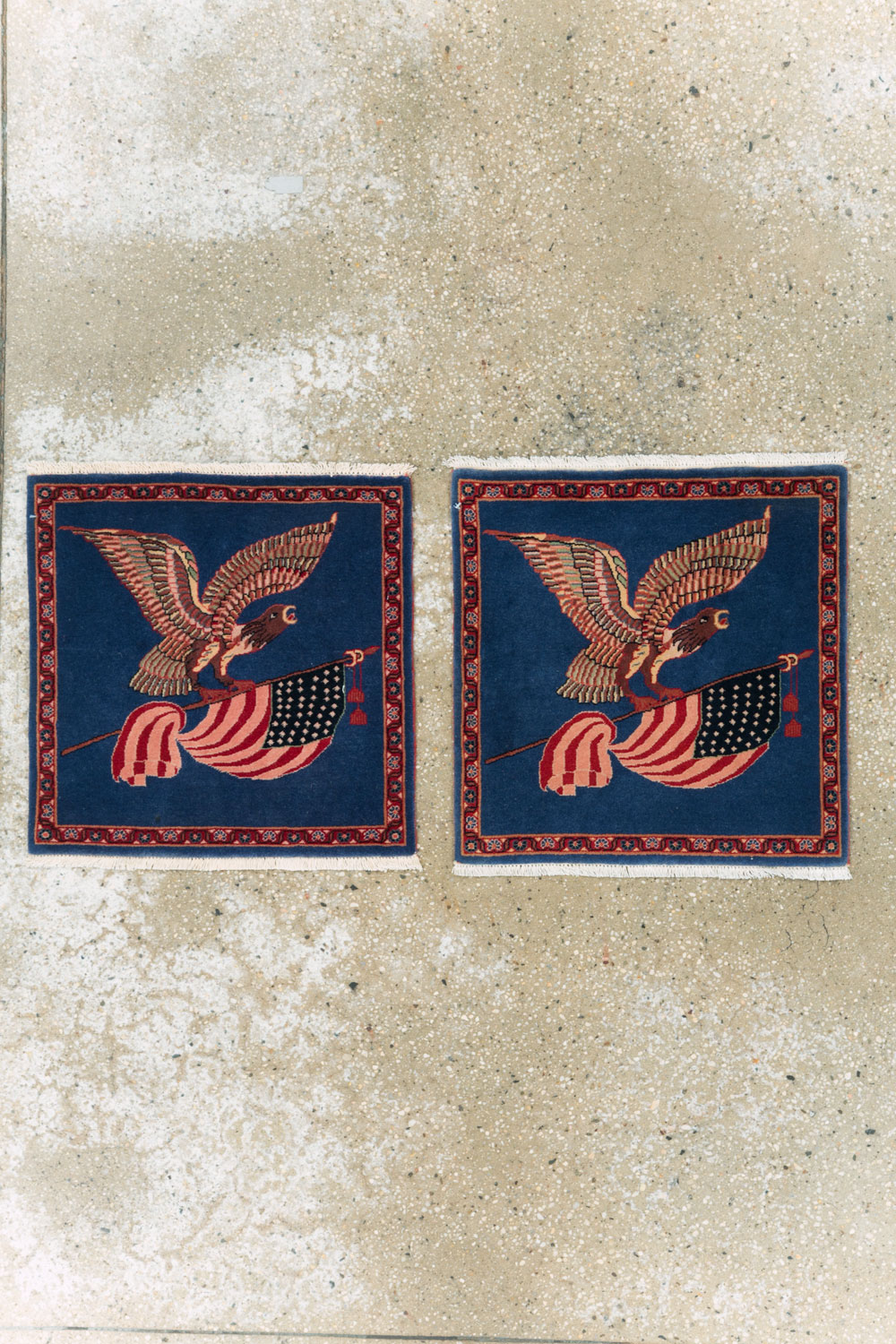 Modern Persian Kashan Flag Pictorial Rug (Pair: 2 of 2), No.30103 - Gsblank