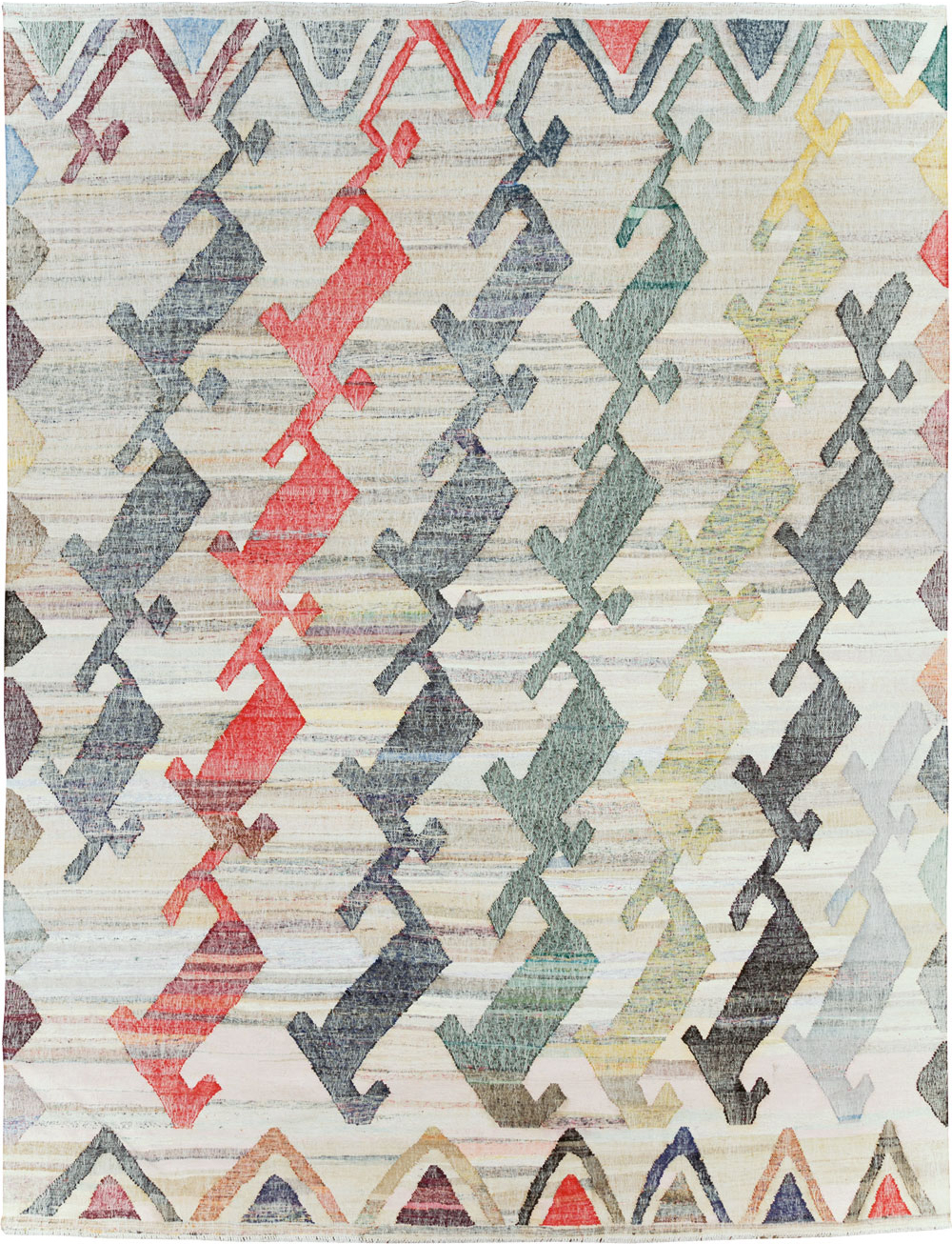 Contemporary Geometric Turkish Flatweave, No.30112 - Gsblank