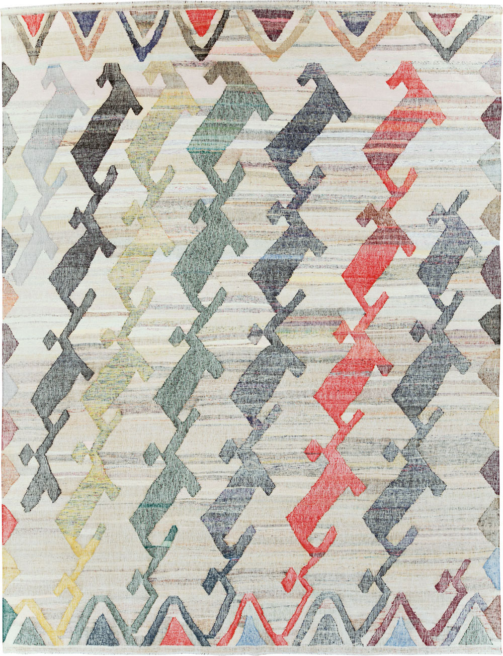 Contemporary Geometric Turkish Flatweave, No.30112 - Gsblank