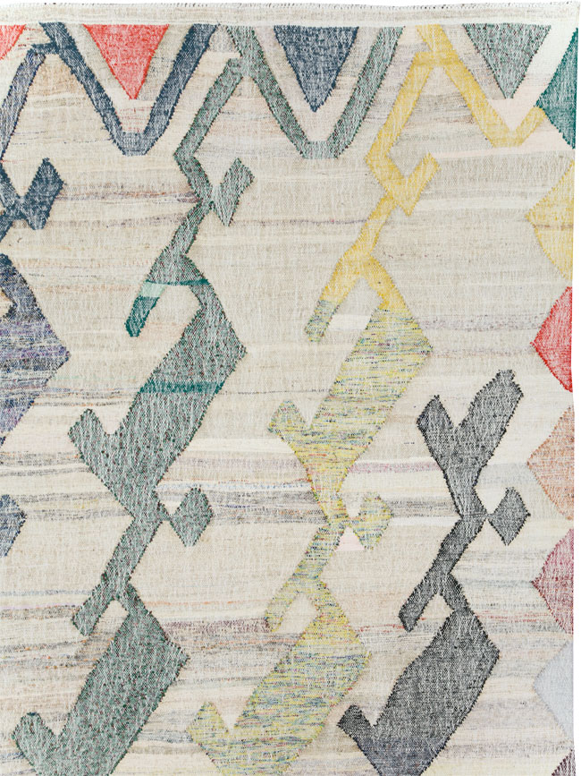 Contemporary Geometric Turkish Flatweave Kilim , No.30112 - Gsblank