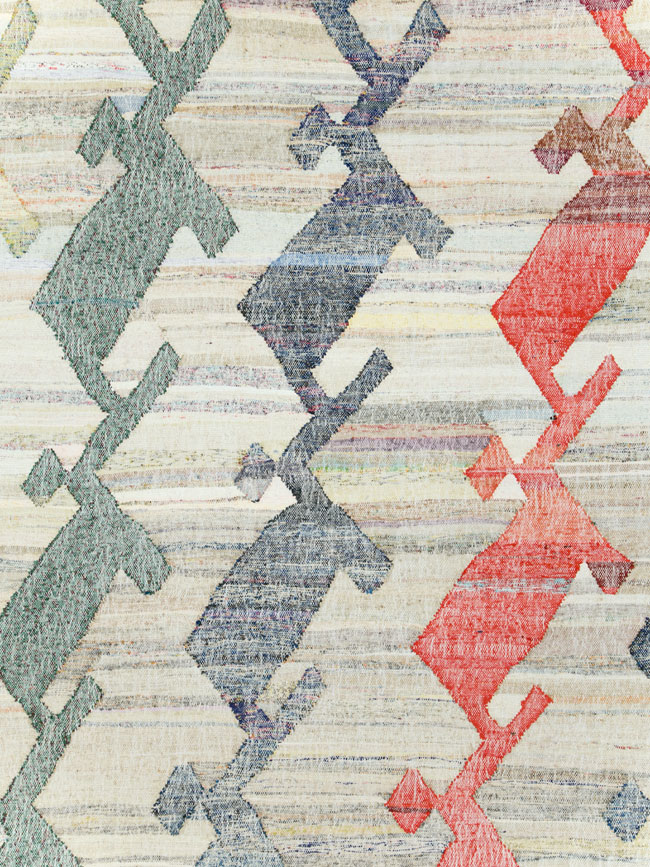 Contemporary Geometric Turkish Flatweave Kilim , No.30112 - Gsblank