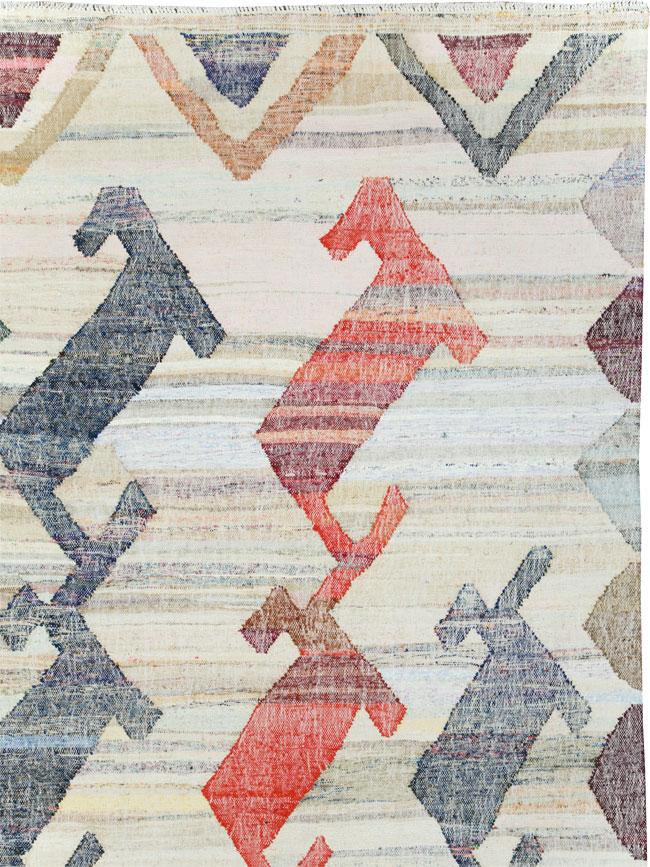 Contemporary Geometric Turkish Flatweave Kilim , No.30112 - Gsblank