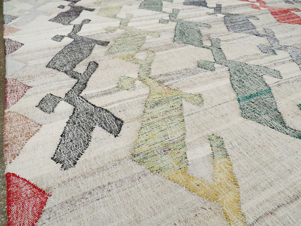 Contemporary Geometric Turkish Flatweave Kilim , No.30112 - Gsblank
