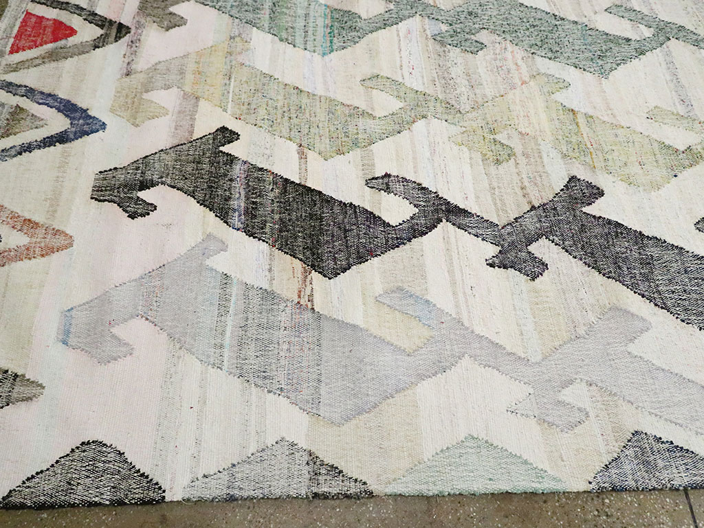 Contemporary Geometric Turkish Flatweave Kilim , No.30112 - Gsblank