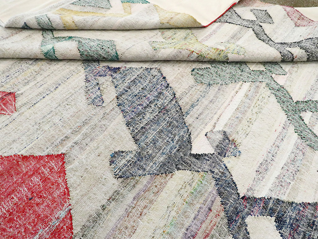 Contemporary Geometric Turkish Flatweave Kilim , No.30112 - Gsblank