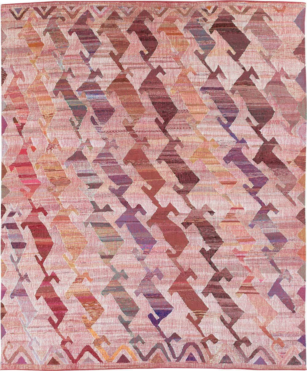 Large Contemporary Geometric Turkish Flatweave, No.30113 - Gsblank