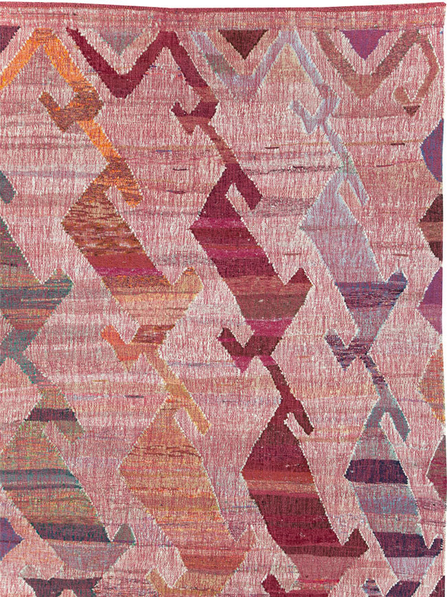 Large Contemporary Geometric Turkish Flatweave, No.30113 - Gsblank