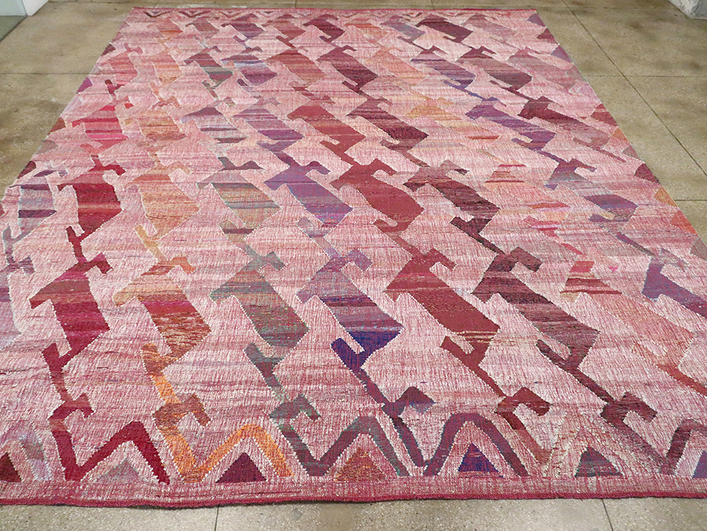 Large Contemporary Geometric Turkish Flatweave, No.30113 - Gsblank