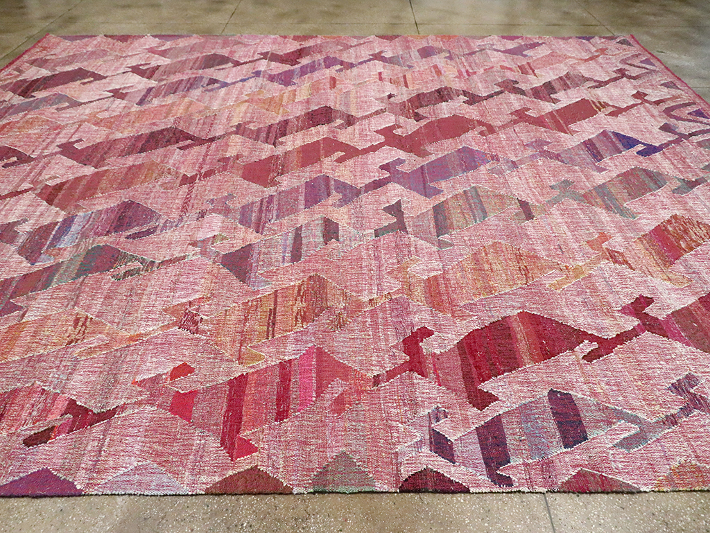 Large Contemporary Geometric Turkish Flatweave, No.30113 - Gsblank