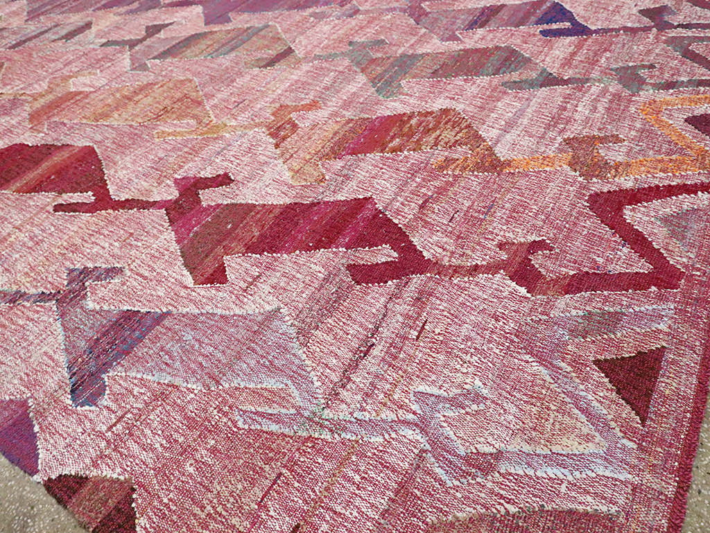 Large Contemporary Geometric Turkish Flatweave, No.30113 - Gsblank