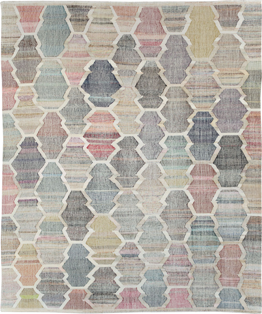 Contemporary Turkish Flatweave Kilim Large Room Size Carpet, No.30115 - Gsblank