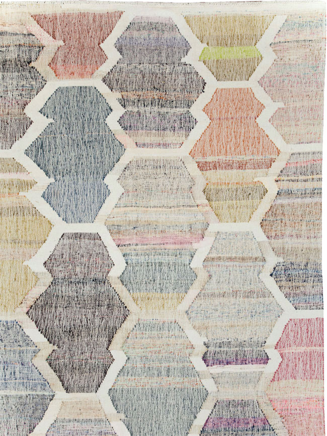 Contemporary Turkish Flatweave Kilim Large Room Size Carpet, No.30115 - Gsblank