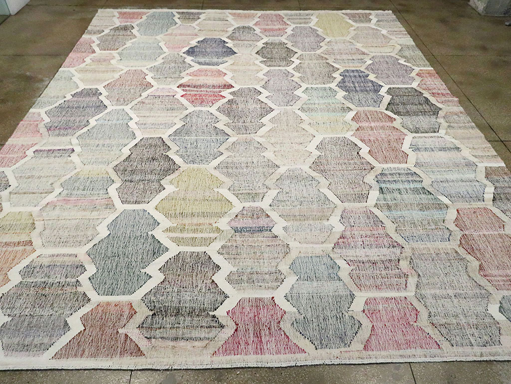 Contemporary Turkish Flatweave Kilim Large Room Size Carpet, No.30115 - Gsblank